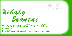 mihaly szantai business card